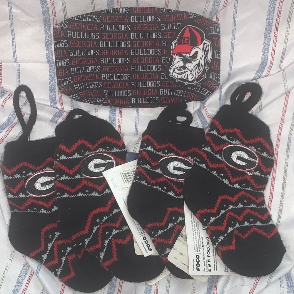 Georgia Bulldogs Black and Red stockings